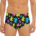 Colorful Frog Pattern Print Men's Triangle Swim Briefs