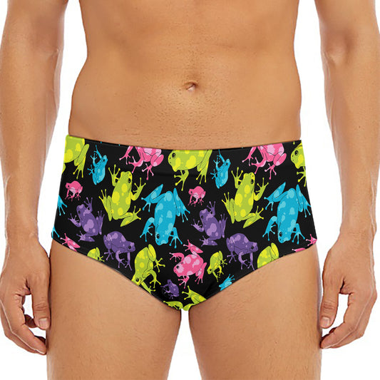 Colorful Frog Pattern Print Men's Triangle Swim Briefs