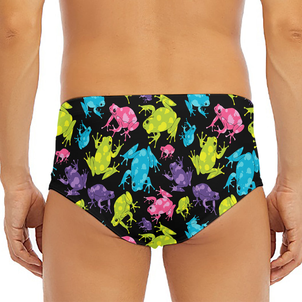 Colorful Frog Pattern Print Men's Triangle Swim Briefs