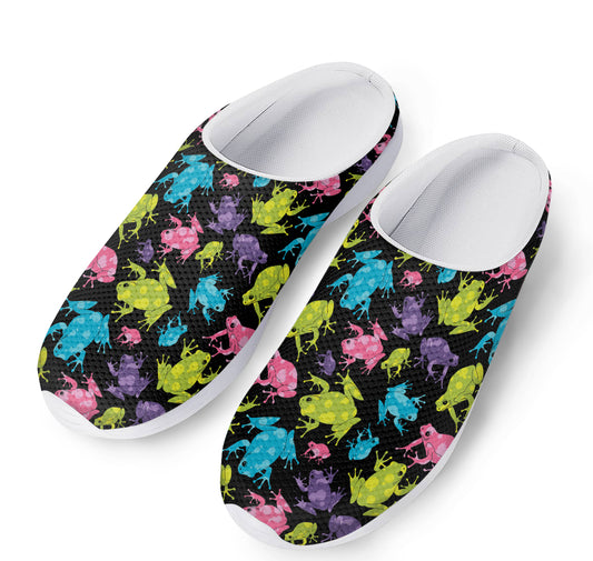 Colorful Frog Pattern Print Mesh Casual Shoes