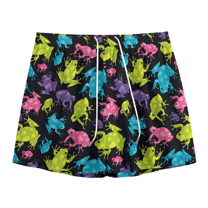 Colorful Frog Pattern Print Mesh Shorts