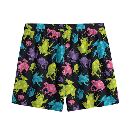 Colorful Frog Pattern Print Mesh Shorts