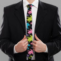 Colorful Frog Pattern Print Necktie