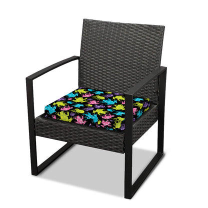 Colorful Frog Pattern Print Outdoor Seat Cushion Cover