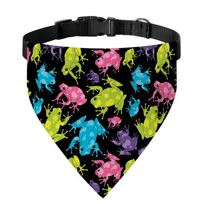 Colorful Frog Pattern Print Over The Collar Dog Bandana