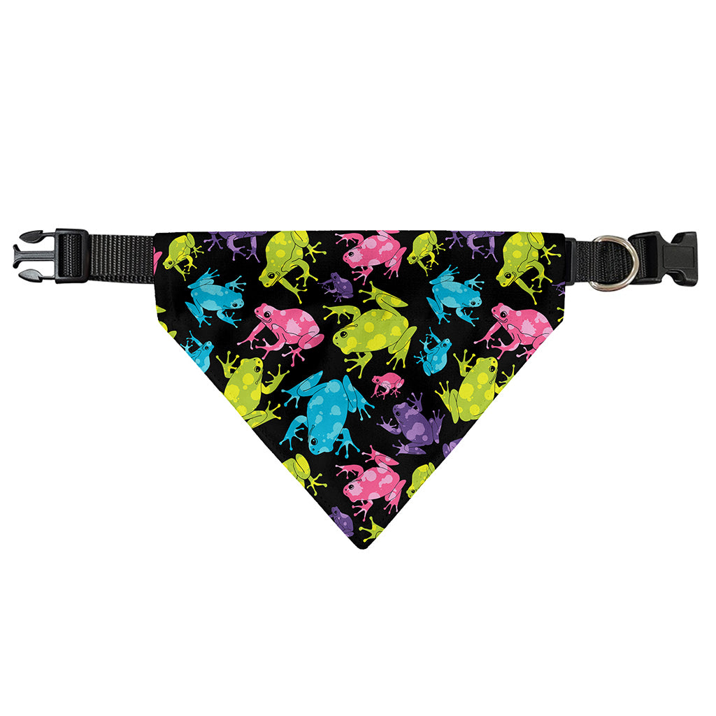 Colorful Frog Pattern Print Over The Collar Dog Bandana