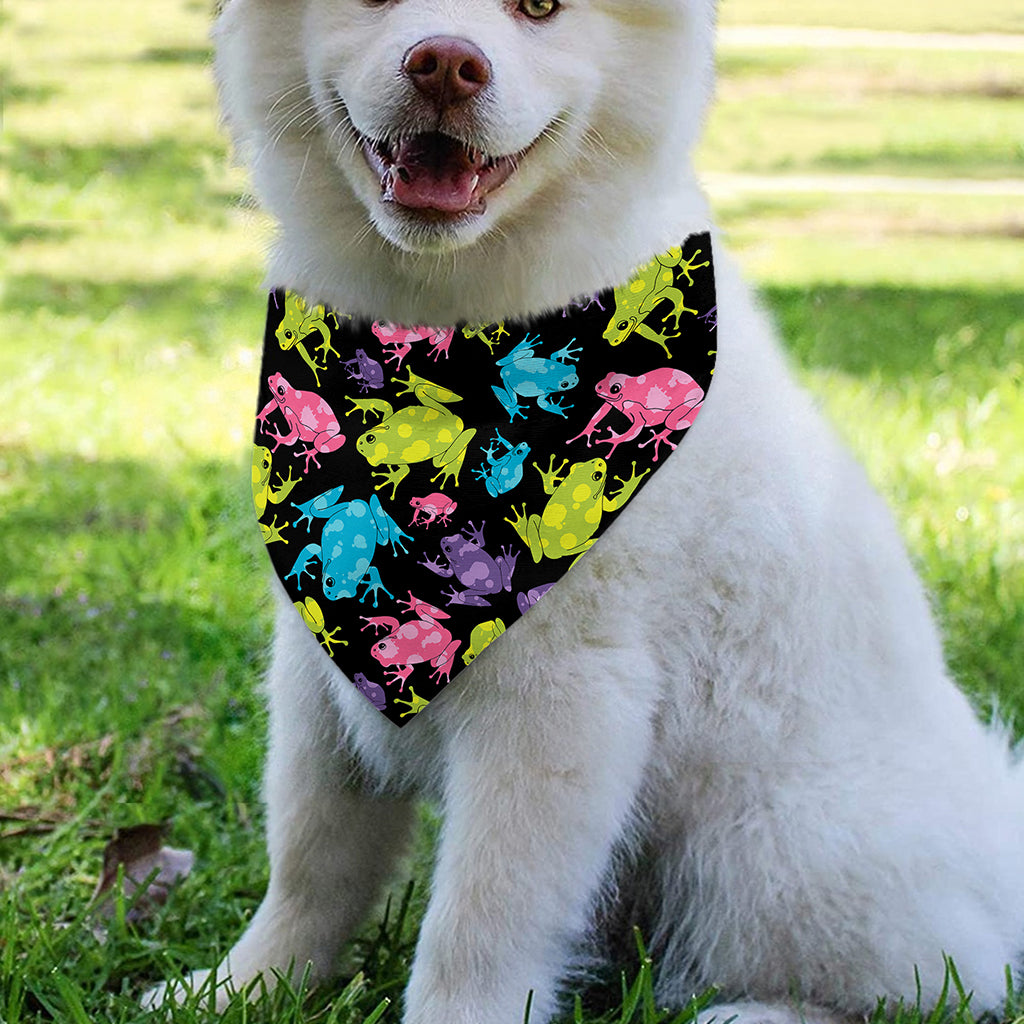 Colorful Frog Pattern Print Over The Collar Dog Bandana