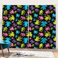 Colorful Frog Pattern Print Pencil Pleat Curtains