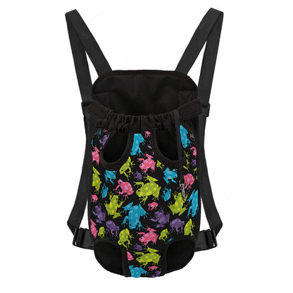 Colorful Frog Pattern Print Pet Carrier Backpack