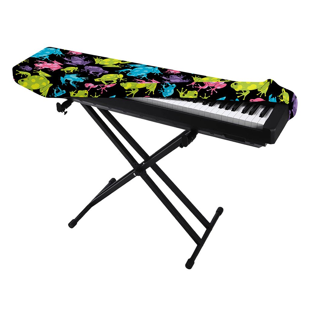 Colorful Frog Pattern Print Piano Keyboard Cover