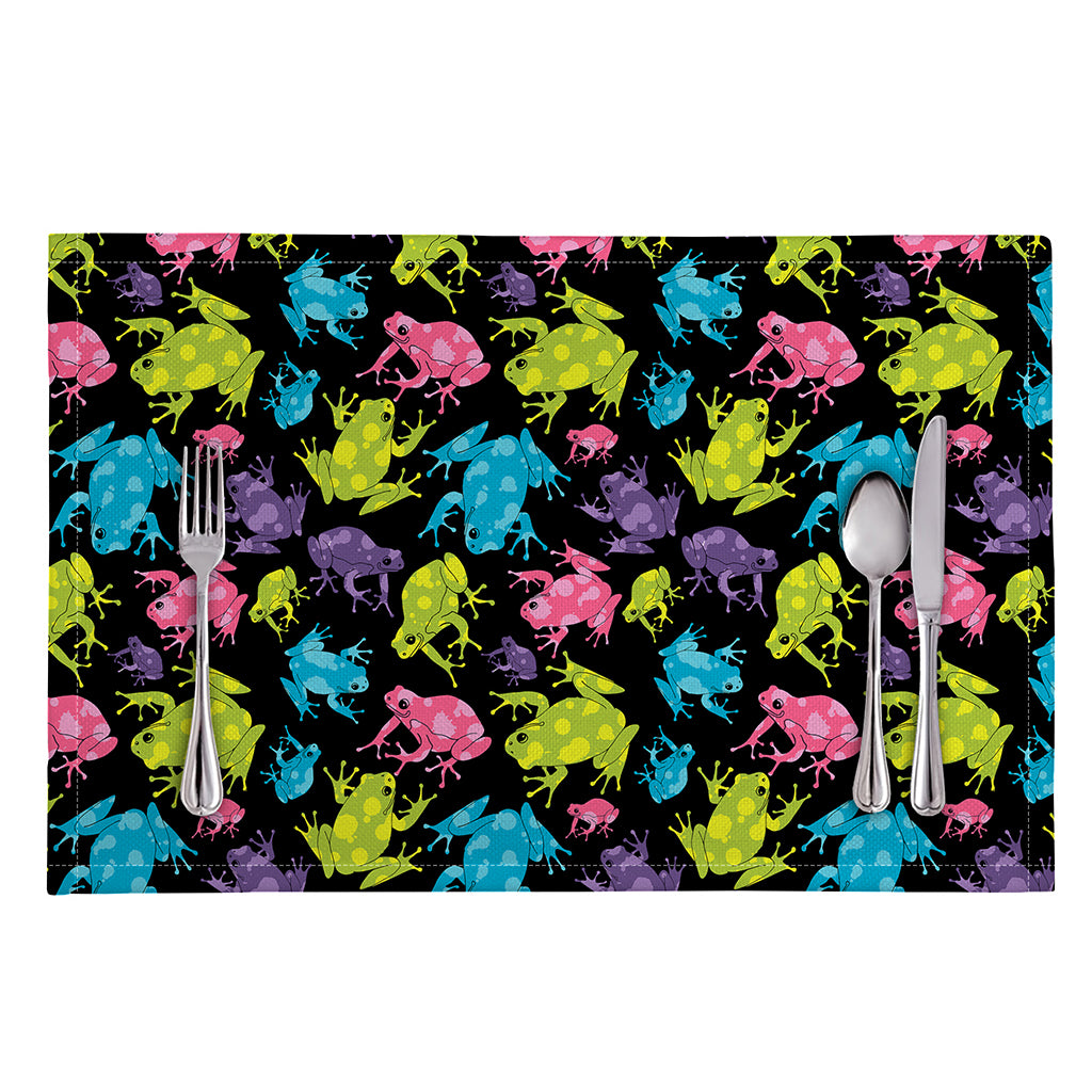 Colorful Frog Pattern Print Placemat