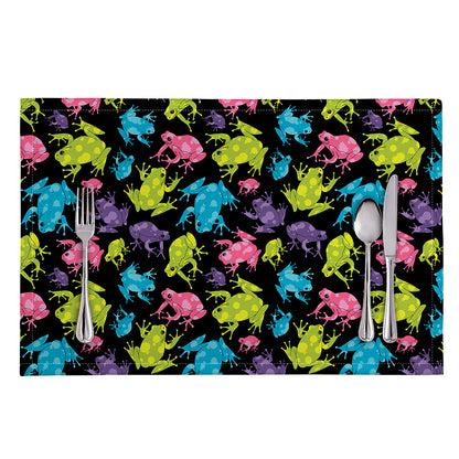 Colorful Frog Pattern Print Placemat