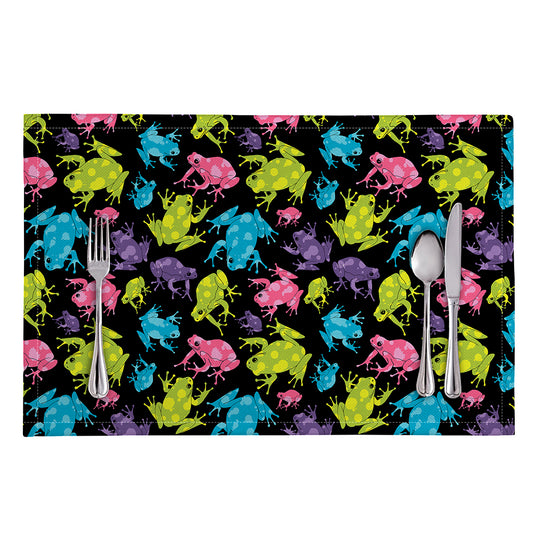 Colorful Frog Pattern Print Placemat