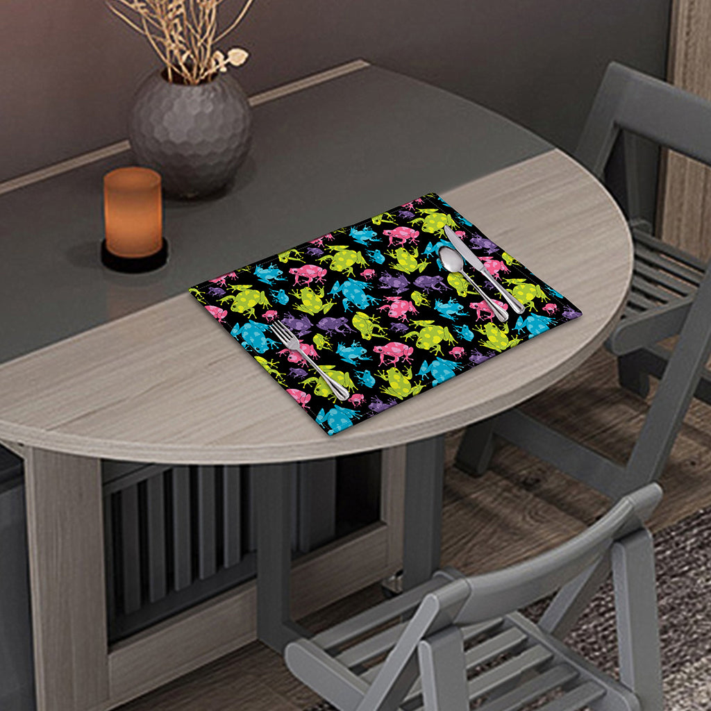 Colorful Frog Pattern Print Placemat