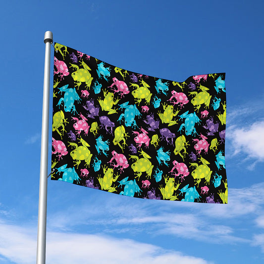 Colorful Frog Pattern Print Polyester Flag