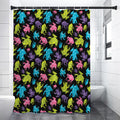 Colorful Frog Pattern Print Premium Shower Curtain