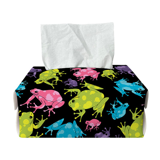 Colorful Frog Pattern Print Rectangle Tissue Box Cover