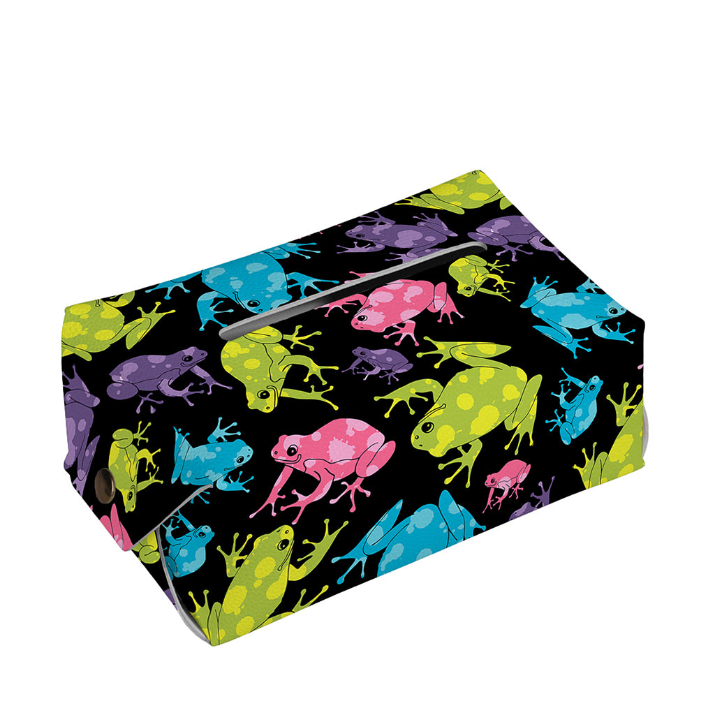 Colorful Frog Pattern Print Rectangle Tissue Box Cover