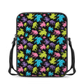 Colorful Frog Pattern Print Rectangular Crossbody Bag