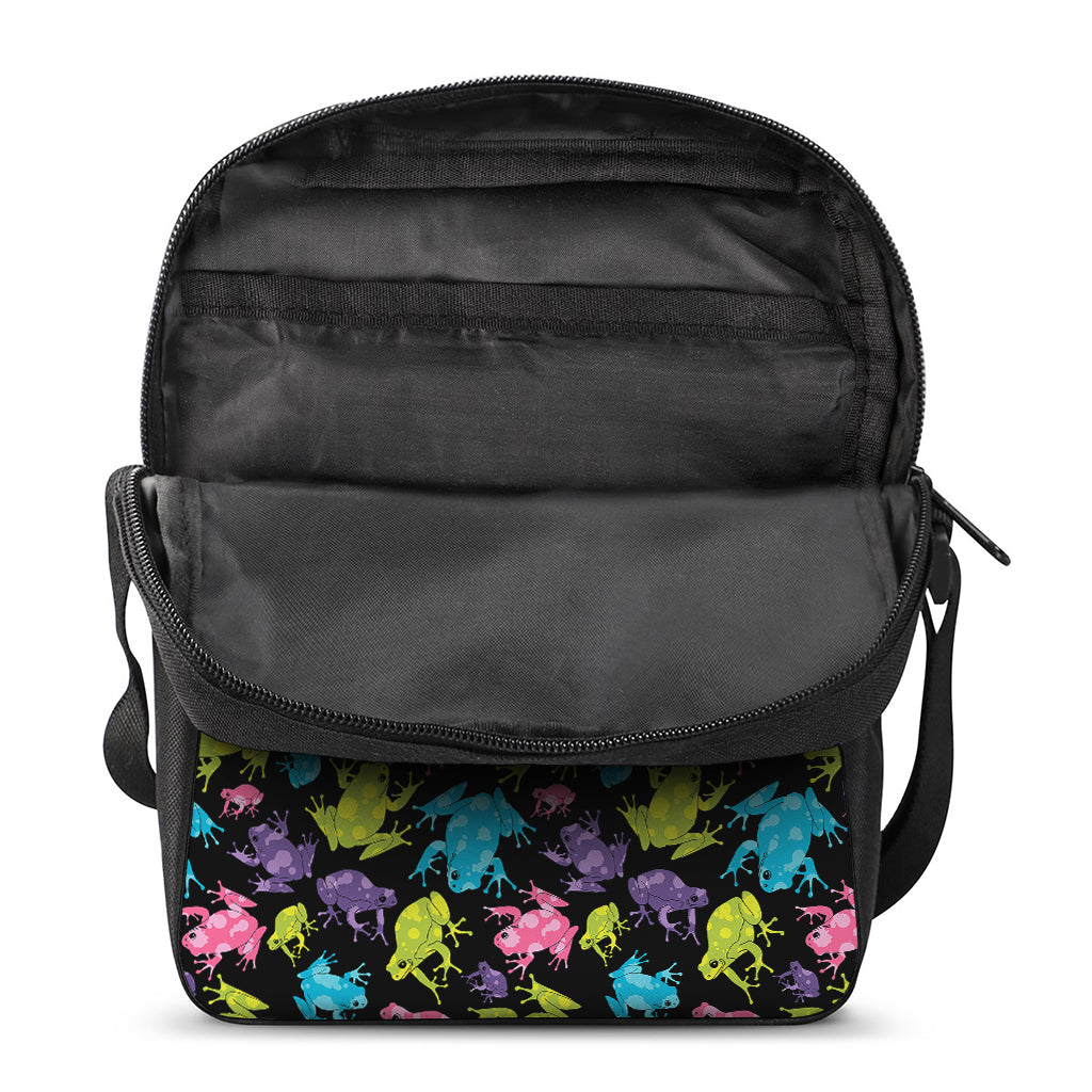 Colorful Frog Pattern Print Rectangular Crossbody Bag