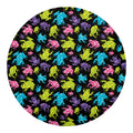 Colorful Frog Pattern Print Round Blanket