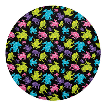 Colorful Frog Pattern Print Round Blanket