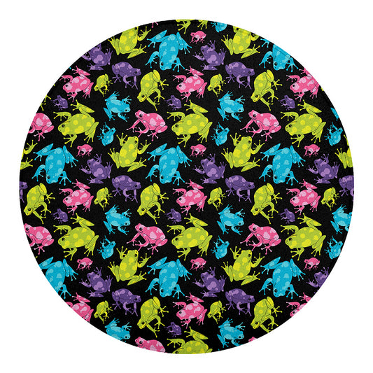Colorful Frog Pattern Print Round Blanket