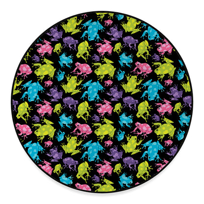 Colorful Frog Pattern Print Round Floor Mat