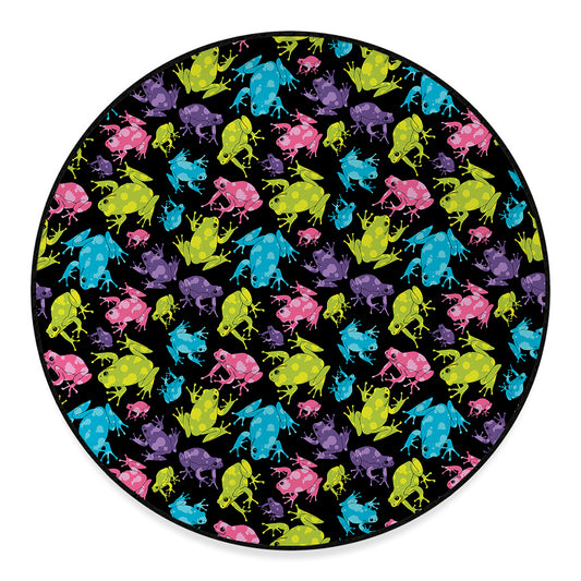 Colorful Frog Pattern Print Round Floor Mat