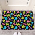 Colorful Frog Pattern Print Rubber Doormat
