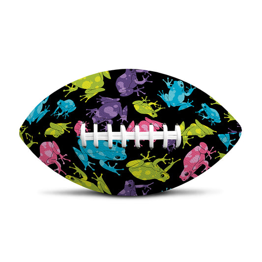 Colorful Frog Pattern Print Rugby Ball