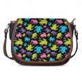 Colorful Frog Pattern Print Saddle Bag