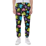 Colorful Frog Pattern Print Scuba Joggers