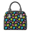 Colorful Frog Pattern Print Shoulder Handbag