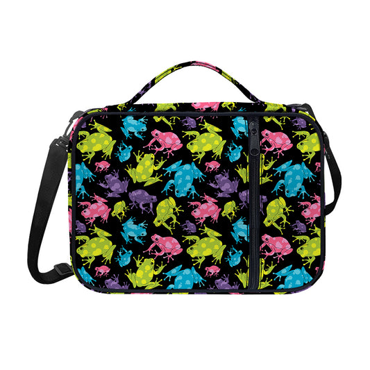 Colorful Frog Pattern Print Shoulder Strap Bible Bag