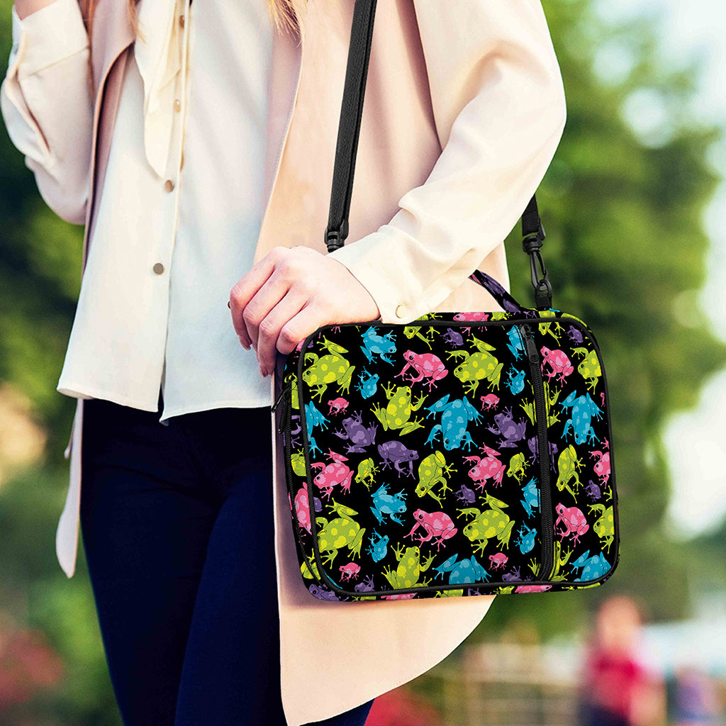 Colorful Frog Pattern Print Shoulder Strap Bible Bag