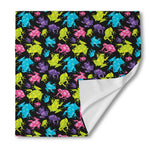 Colorful Frog Pattern Print Silk Bandana