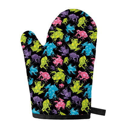 Colorful Frog Pattern Print Single Oven Mitt