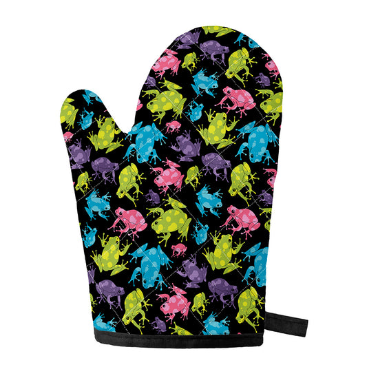Colorful Frog Pattern Print Single Oven Mitt