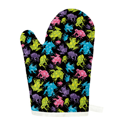 Colorful Frog Pattern Print Single Oven Mitt