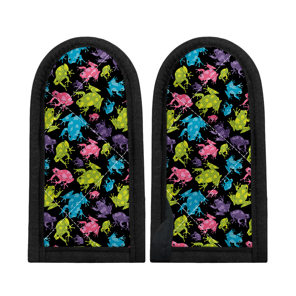 Colorful Frog Pattern Print Skillet Handle Cover