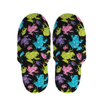 Colorful Frog Pattern Print Slippers