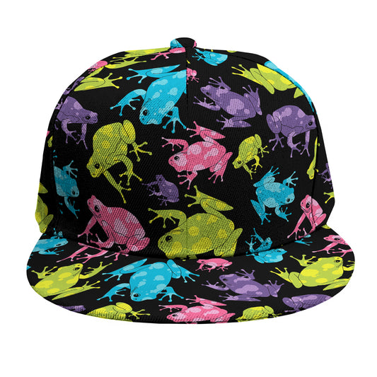 Colorful Frog Pattern Print Snapback Cap