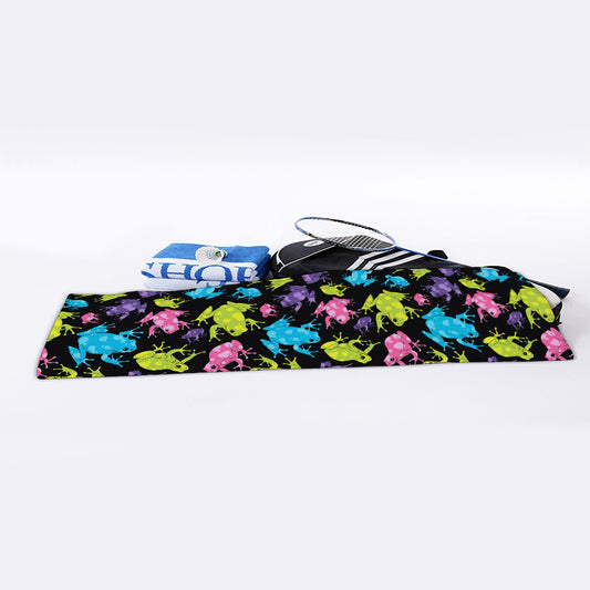 Colorful Frog Pattern Print Sports Towel