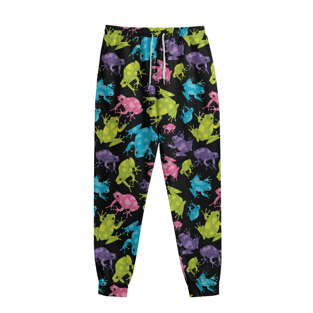 Colorful Frog Pattern Print Sweatpants