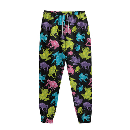 Colorful Frog Pattern Print Sweatpants