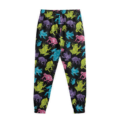 Colorful Frog Pattern Print Sweatpants