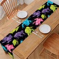Colorful Frog Pattern Print Table Runner