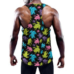 Colorful Frog Pattern Print Training Tank Top