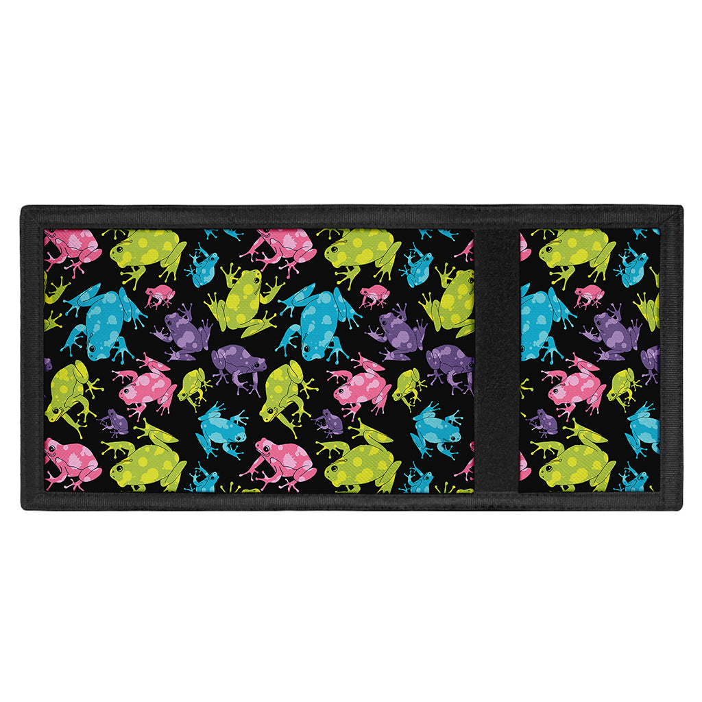 Colorful Frog Pattern Print Trifold Wallet
